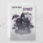 Spooky Gothic Haunted House Halloween Kaart (Voorkant)