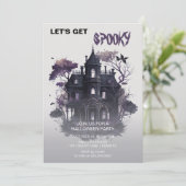Spooky Gothic Haunted House Halloween Kaart (Staand voorkant)