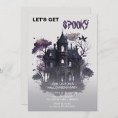 Spooky Gothic Haunted House Halloween Kaart (Voorkant / Achterkant)