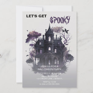 Spooky Gothic Haunted House Halloween Kaart