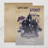 Spooky Gothic Haunted House Halloween Kaart (Voorkant / Achterkant)