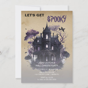 Spooky Gothic Haunted House Halloween Kaart