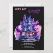Spooky Gothic Haunted House Halloween Zwart Kaart (Voorkant)