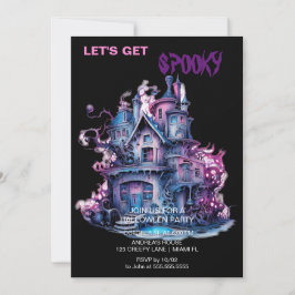 Spooky Gothic Haunted House Halloween Zwart Kaart