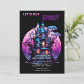 Spooky Gothic Haunted House Halloween Zwart Kaart (Staand voorkant)