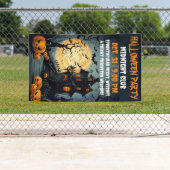 Spooky Gothic Mansion spookhuis Halloween Spandoek (Insitu)