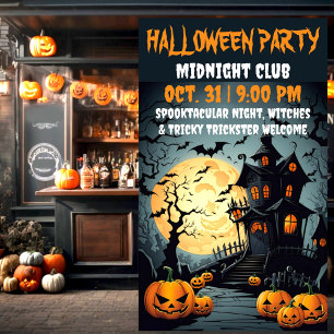 Spooky Gothic Mansion spookhuis Halloween Spandoek