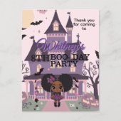 Spooky Gothic meisje afro-puff Verjaardag Bedankt Briefkaart (Voorkant)