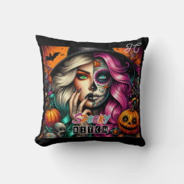 Spooky Gothic Meisje Halloween Kussen