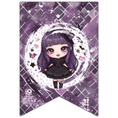 Spooky gothic meisje Happy Birthday Vlaggetjes (Eerste vlag)