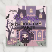 Spooky gothic meisje Paarse verjaardagsfeestje Bedankjes Labels (Achterkant)