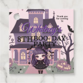 Spooky gothic meisje Paarse verjaardagsfeestje Bedankjes Labels (Voorkant)