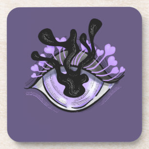 Spooky Gothic Paarse Oog Halloween Art Bier Onderzetter