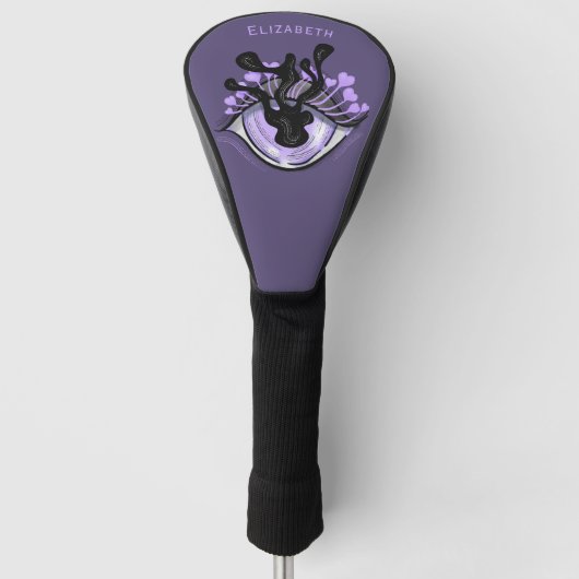 Spooky Gothic Paarse Oog Halloween Art Golfheadcover (Voorkant)