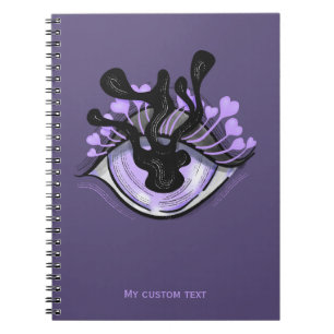 Spooky Gothic Paarse Oog Halloween Art Notitieboek