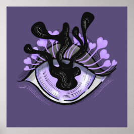 Spooky Gothic Paarse Oog Halloween Art Poster
