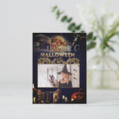 Spooky Gothic Raven In Volle Maan Volwassen Hallow Briefkaart (Staand voorkant)