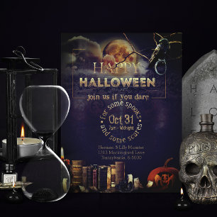 Spooky Gothic Raven In Volle Maan Volwassen Hallow Feestdagenkaart