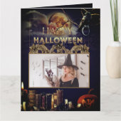 Spooky Gothic Raven In Volle Maan Volwassen Hallow Kaart (Voorkant)