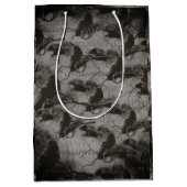 Spooky Gothic Raven In Volle Maan Volwassen Hallow Medium Cadeauzakje (Voorkant)