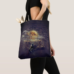 Spooky Gothic Raven In Volle Maan Volwassen Hallow Tote Bag