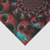 Spooky Gothic Skull Head Red Green Black Abstract Tissuepapier (Detail)