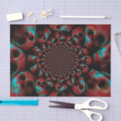 Spooky Gothic Skull Head Red Green Black Abstract Tissuepapier (Craft)