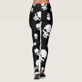 Spooky Gothic Skulls Black Halloween Leggings (Achterkant)