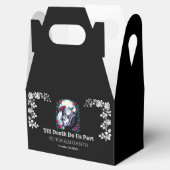 Spooky Gothic Till Death Skeleton Roos Wedding Bedankdoosjes (Geopend)