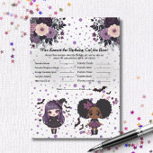 Spooky Gothic Verjaardag meisje Trivia Game kaart