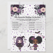 Spooky Gothic Verjaardag meisje Trivia Game kaart (Voorkant)