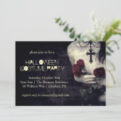 Spooky Gothic Woman Noite Halloween Party Kaart (Staand voorkant)