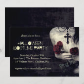 Spooky Gothic Woman Noite Halloween Party Kaart (Voorkant / Achterkant)
