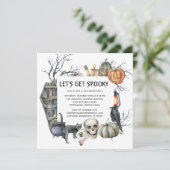 Spooky  Gotisch Halloween Feest Kaart (Staand voorkant)