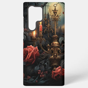 SPOOKY GOTISCHE KANDELAAR MET RODE ROZEN SAMSUNG GALAXY HOESJE