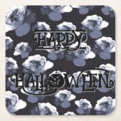 Spooky Gotische Rozen Happy Halloween Floral Kartonnen Onderzetters (Voorkant)
