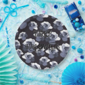 Spooky Gotische Rozen Happy Halloween Floral Papieren Bordje (Feest)