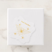 Spooky gouden spinnen in driehoekig web grijs bedankjes labels (Met doos)