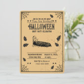 Spooky graf Halloween Party Uitnodiging (Staand voorkant)
