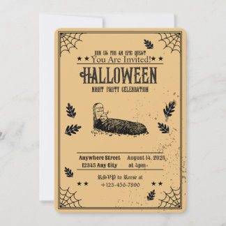 Spooky graf Halloween Party Uitnodiging