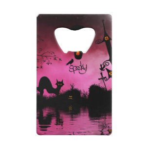 Spooky, grappig halloween ontwerp creditkaart flessenopener