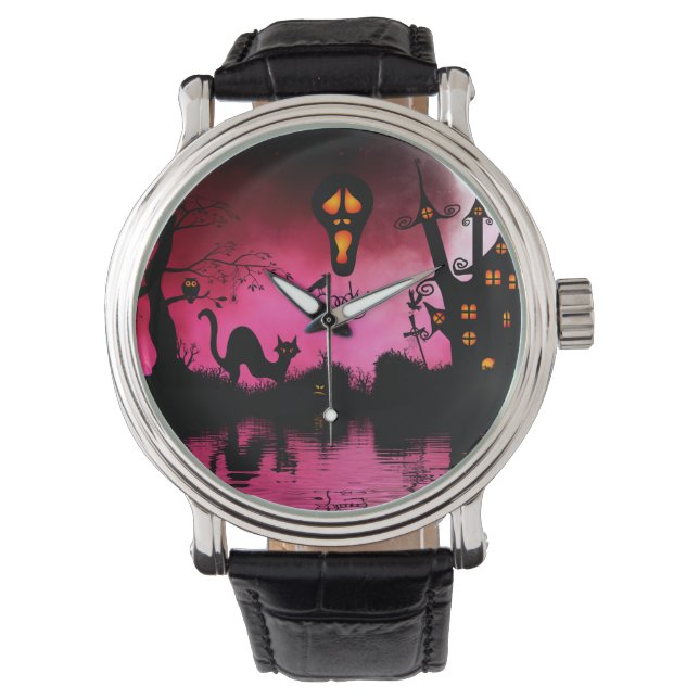 Spooky, grappig halloween ontwerp horloge (Voorkant)