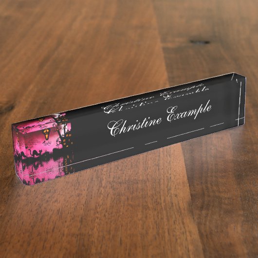 Spooky, grappig halloween ontwerp naambordje (Zijkant)