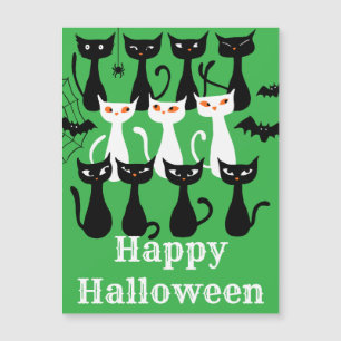 Spooky grappige Halloween katten magnetische Kaart