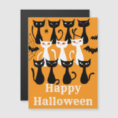 Spooky grappige Halloween katten magnetische Kaart (Voorkant / Achterkant)
