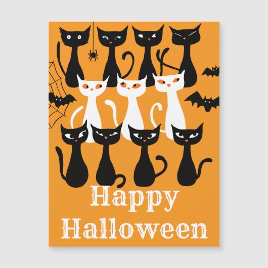 Spooky grappige Halloween katten magnetische Kaart (Voorkant)