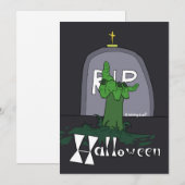 Spooky Gravestone Halloween Holiday Kaart (Voorkant / Achterkant)