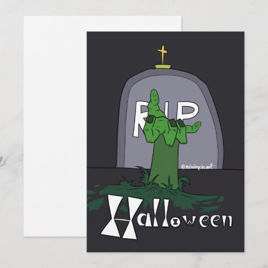 Spooky Gravestone Halloween Holiday Kaart (Voorkant / Achterkant)
