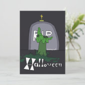 Spooky Gravestone Halloween Holiday Kaart (Staand voorkant)