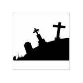 Spooky graveyard 2 silhouette kunstzegel rubberstempel (Afrduk)